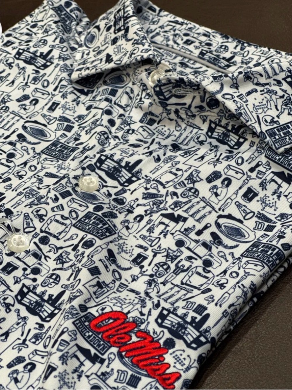 Ole Miss Johnnie-O Tailgater 2.0 Performance Polo - Navy & White - NWT - XL